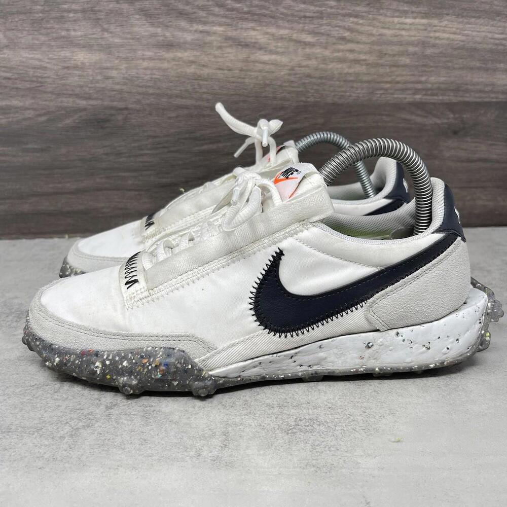 Nike Waffle Racer Crater Shoes Womens Size 7 White Black Sneakers CT1983-104